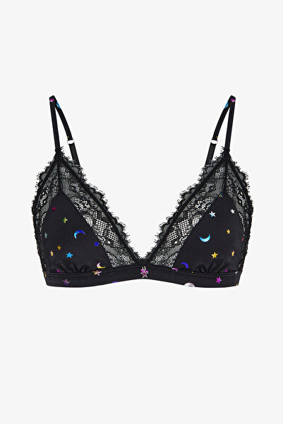 Penti Siyah Micro Lace Triangle Sütyen