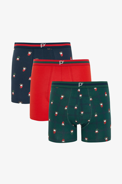 Penti Model geometric pitic pentru bărbați, 3 piese boxeri