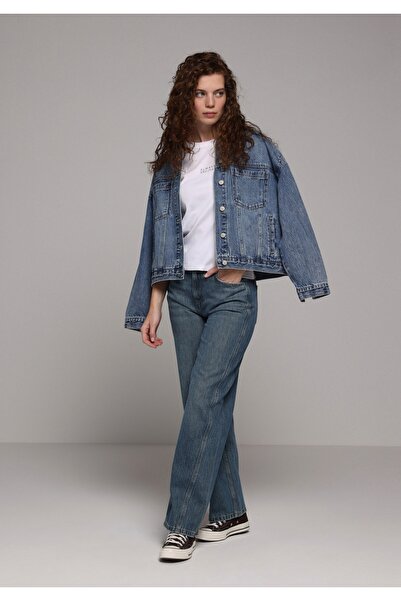 Colin's Baggy Fit Mid Waist Narrowed Leg Women's Light Indigo Denim Jean Trou...