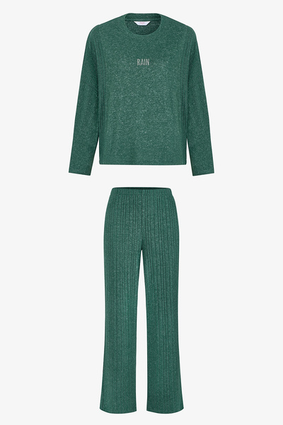 Penti Set de pijamale cu pantaloni cu efect termic, verde închis, Rain Soft