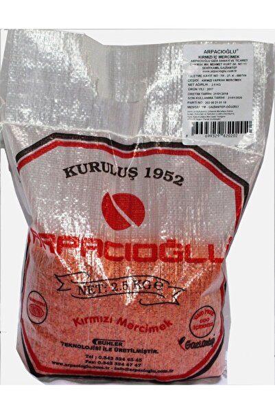 Arpacıoğlu %100 Yerli Türk Malı Kırmızı Yaprak Mercimek 2.5kg (Naturel)