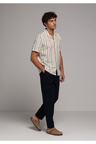 Colin's Pantaloni pentru bărbați, albastru bleumarin, cu talie medie, cu pici...