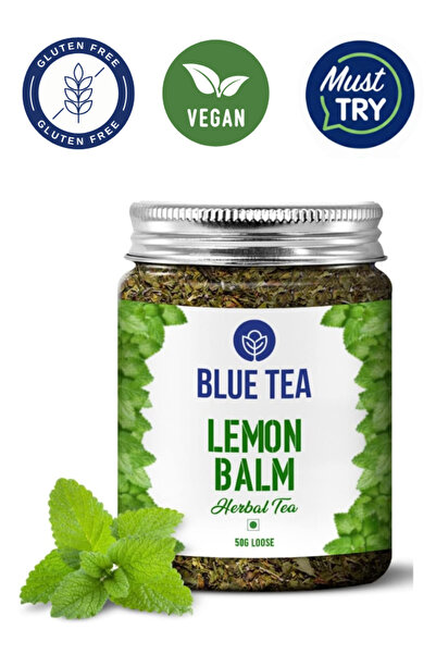 BLUE TEA Lemon Balm Herbal Tea, Stress Relief & Digestion, Caffeine-Free, 50g...