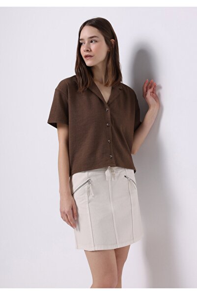 Colin's Mini Cotton Piece Plain Lace Women's Beige Skirt