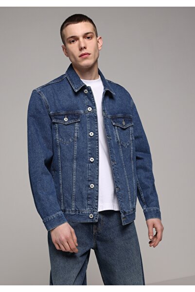 Colin's Regular Fit Buttoned Unlined Men's Dark Blue Jacket