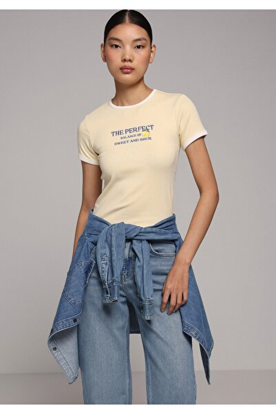 Colin's Slim Fit Round Neck Printed Women's Sari Short Sleeve T-Shirt