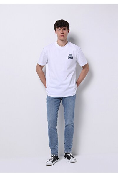 Colin's بنطال جينز رجالي من قماش الدنيم باللون النيلي متوسط ​​الطول بسحاب بقص...