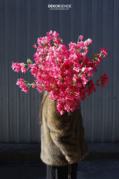 Dekorsende Yapay Pembe Begonvil Dalı 118 Cm