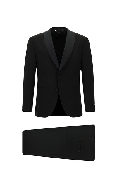 Abdullah Kiğılı 6 Drop Regular Fit Standart Kesim Şal Yaka Yün Smokin & Damatlık