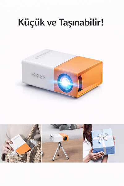 BLUE İNTER Taşınabilir Mini LED Projeksiyon Cihazı Ev Sineması