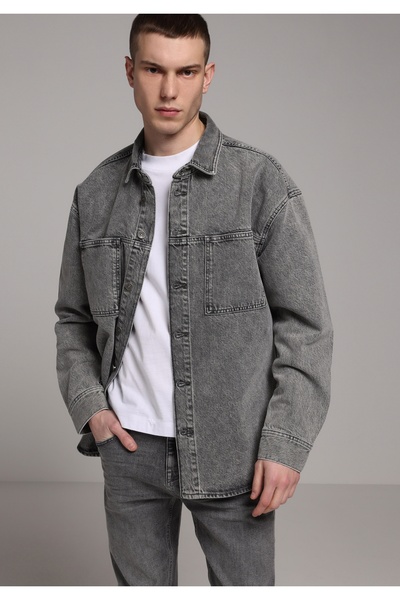 Colin's Oversized Fit Men's Anthracite Shacket