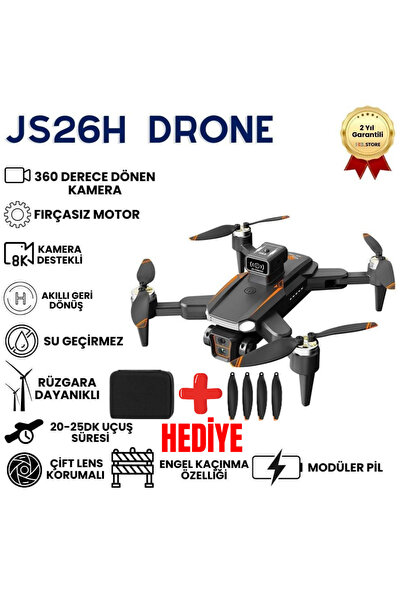 hızlı store JS26H Drone, Katlanabilir, Akıllı 4K Uzaktan Kumandalı, 360 derec...