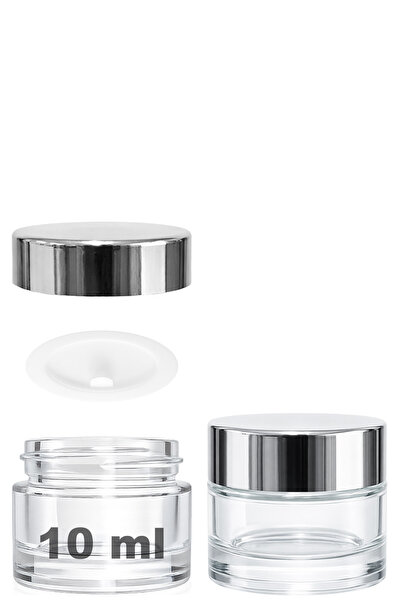 Afracam 10 ml Cam Kavanoz Şeffaf 10 cc Mini Krem Kavanozu Aynalı Kapaklı Lip ...