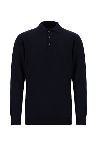 Abdullah Kiğılı Pulover din tricotaj din lână și cașmir, cu gât polo