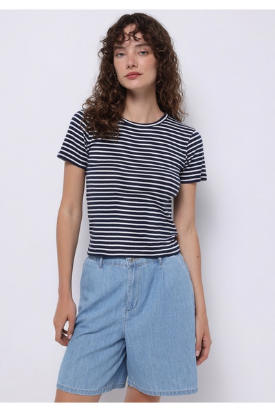 Colin's Slim Fit Γυναικείο μπλουζάκι με στρογγυλή λαιμόκοψη, βαμβακερό ριγέ, ...