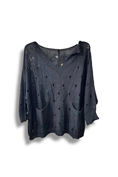 SUMEF Γυναικεία πλεκτή μπλούζα Mercerized oversized – Τυπικό μέγεθος (ταιριάζ...