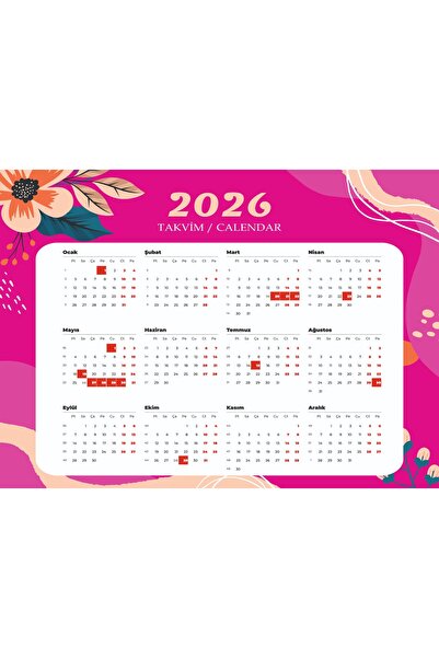 2025 Yılı Magnet Takvim 1 Adet 33x24 Cm