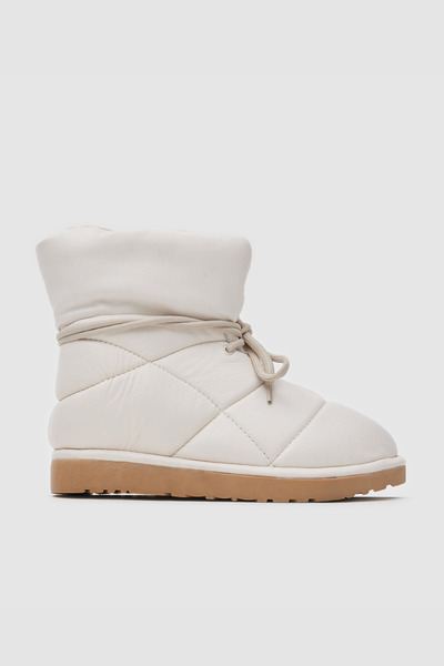 TOGO Bej Kadın Puffer Giydirmeli Casual Bot [060019]