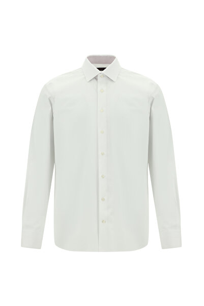 Abdullah Kiğılı Long Sleeve Classic Patterned Cotton Shirt