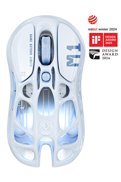 Gravastar Mercury M1 Pro RGB 26.000 DPI Optik Gaming Mouse, Kablosuz, Ice Blue