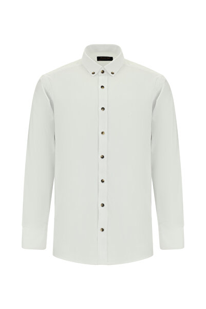 Abdullah Kiğılı Cămașă Oxford cu mânecă lungă, cu guler cu nasturi, din bumbac