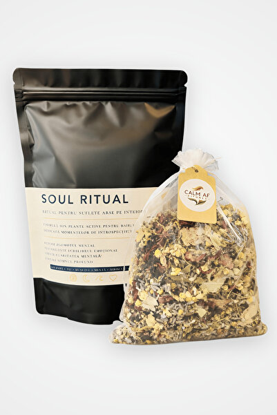 Calm AF Rituals Ceai de Baie "Soul Ritual" – Infuzie de Plante, Uleiuri Esentiale, Sare Epsom, 100g