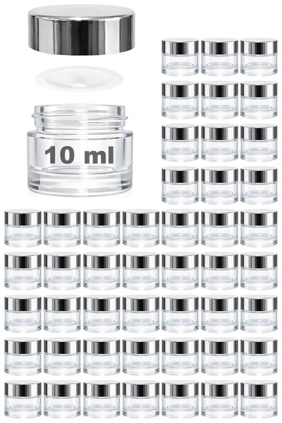 Afracam 10 ml Cam Kavanoz Şeffaf 10 cc Mini Krem Kavanozu Aynalı Kapaklı Lip ...