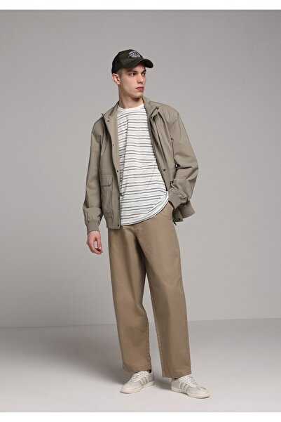 Colin's Relaxed Fit Mid-Waist Ankle-Length Wide Leg Men's Beige Trousers