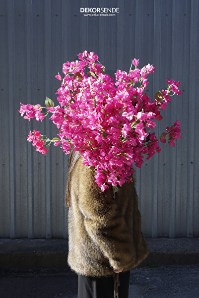 Dekorsende Yapay Fuşya Begonvil Dalı 118 Cm