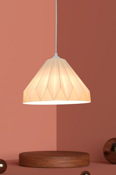 Bambulamp Jewel Beyaz Avize Yatak Odası, Oturma Odası Tekli Sarkıt Avize (Bio...