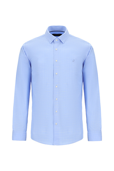 Abdullah Kiğılı Uzun Kol Slim Fit Dar Kesim Desenli Pamuk Gömlek