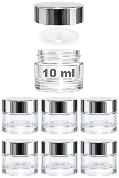 Afracam 10 ml Cam Kavanoz Şeffaf 10 cc Mini Krem Kavanozu Aynalı Kapaklı Lip ...