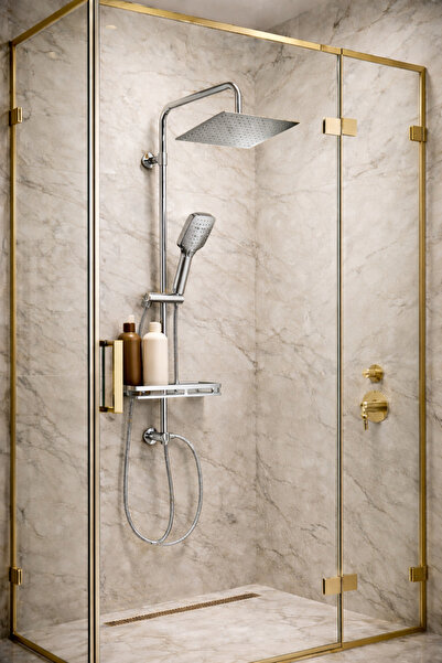 idimax Robot Duş Seti Supreme (30x30 Ultra Geniş Çelik Tepe) - Tüm Parçalar Ç...