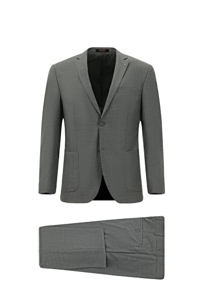 Abdullah Kiğılı 7 Drop Super قصة ضيقة بدلة ضيقة للغاية منقوش مكونة من صوف قطع