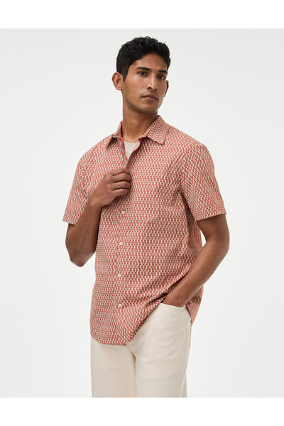 Marks & Spencer Saf Pamuklu Kısa Kollu Gömlek