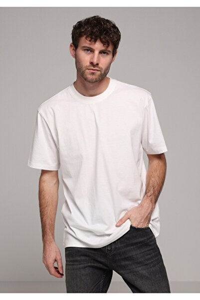 Colin's Tricou alb cu mânecă scurtă pentru bărbați, cu gât rotund, confortabil