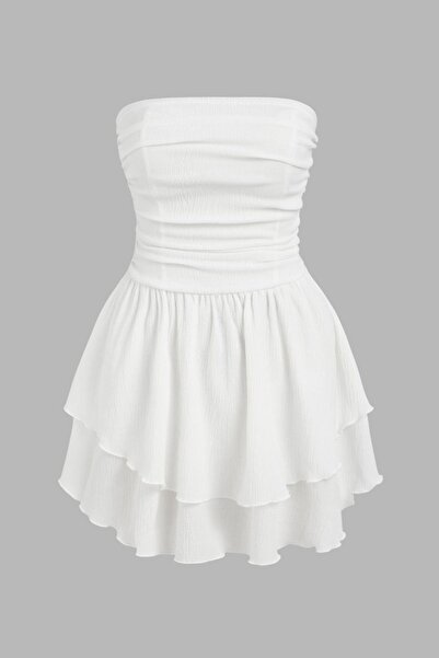 Hiccup Мини рокля без презрамки с волани