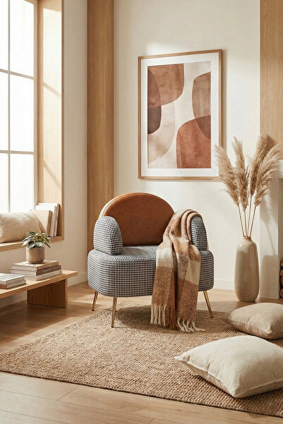 Zem Petra Berjer, Siyah Kazayağı Desenli Taba Deri Sırt