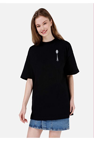 Colin's Μαύρο μπλουζάκι UNISEX Lilseb με σύνθημα