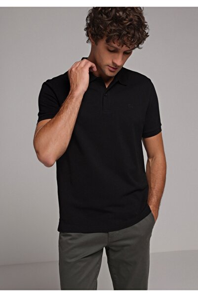 Colin's تي شيرت رجالي أسود قصير الأكمام ذو ياقة بولو عادي وقصة عادية مكون من ...