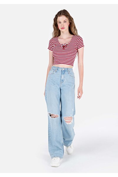 Colin's بنطال جينز نيلي للنساء بقصة عادية