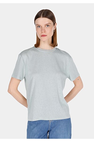 Colin's Regular Fit Round Neck Plain Women's Green Short Sleeve T-Shirt