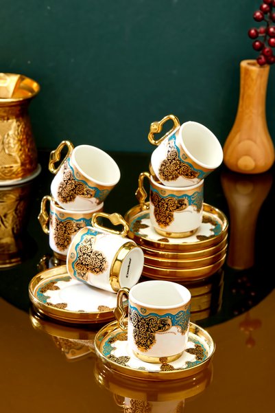 Cooker Royal Crest 90 ml 6-Person Porcelain Coffee Cup Set Ckr3869
