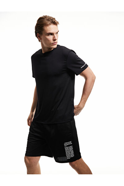 Koton Αθλητικό μπλουζάκι με κοντό μανίκι με λαιμόκοψη με στάμπα στην πλάτη