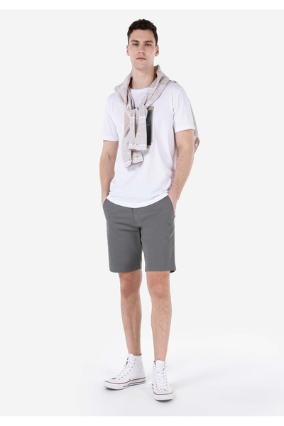 Colin's Regular Fit Cepli Orta Bel Düz Erkek Antrasit Şort