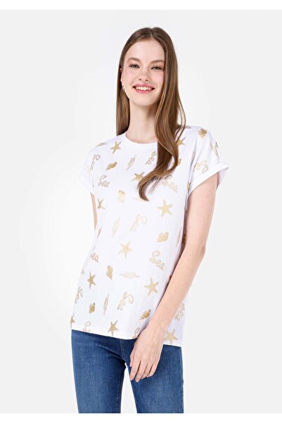 Colin's Tricou alb pentru femei - mâneci