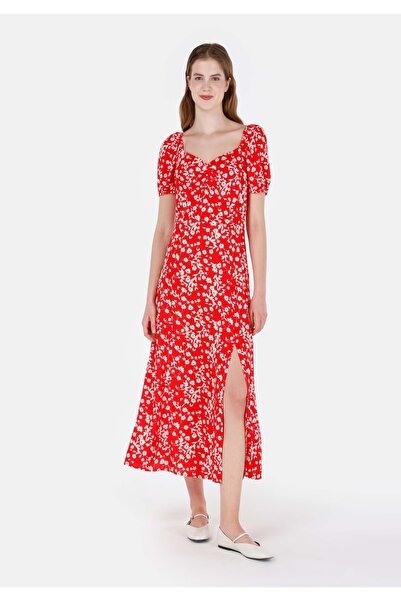 Colin's Viskozlu Regular Fit Kadın Kırmızı Elbise