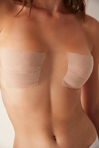 Penti Bandă de piept bej decoltată
