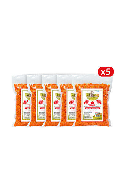 Arpacıoğlu %100 Yerli Türk Malı Kırmızı Yaprak Mercimek 5kg (naturel) (Vakumlu - 5x1kg)