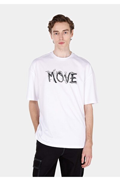 Colin's Tricou alb cu mânecă scurtă pentru bărbați, cu gât rotund, cu croială...